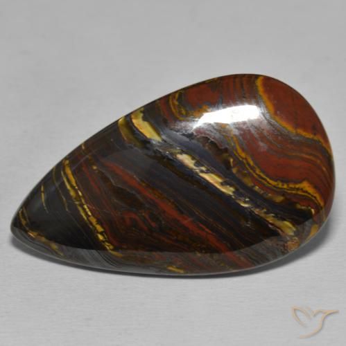 43.87ct طبيعي متعدد الألوان مصفوفة عين النمر, شكل الكمثرى, غير شفاف
