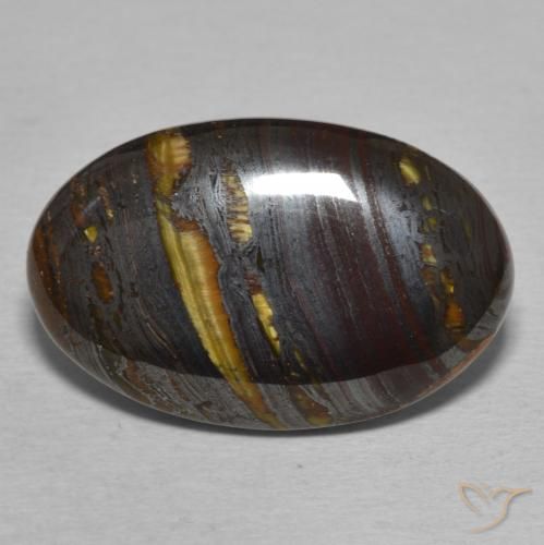 18.51ct طبيعي متعدد الألوان مصفوفة عين النمر, بيضوي, غير شفاف
