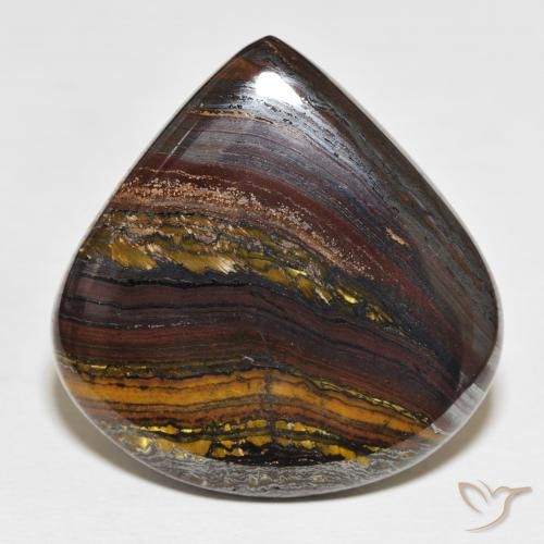 64.06ct طبيعي متعدد الألوان مصفوفة عين النمر, شكل الكمثرى, غير شفاف