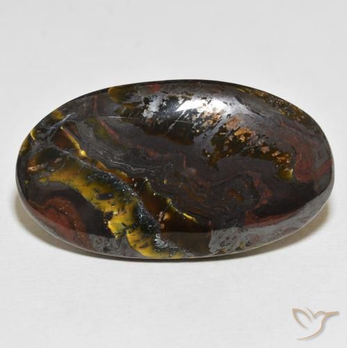 54.96ct طبيعي متعدد الألوان مصفوفة عين النمر, بيضوي, غير شفاف