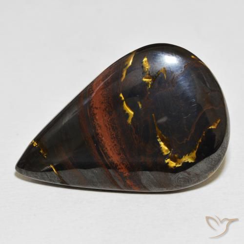 56.25ct طبيعي متعدد الألوان مصفوفة عين النمر, شكل الكمثرى, غير شفاف
