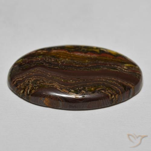 مصفوفة عين النمر Medium Dark-Brown طبيعي، بيضوي، 35.50 قيراط، غير شفاف
