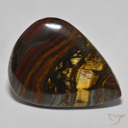 مصفوفة عين النمر Medium Dark-Brown طبيعي، شكل الكمثرى، 40.12 قيراط، غير شفاف