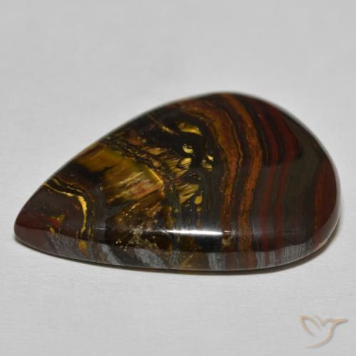 مصفوفة عين النمر Medium Dark-Brown طبيعي، شكل الكمثرى، 40.12 قيراط، غير شفاف
