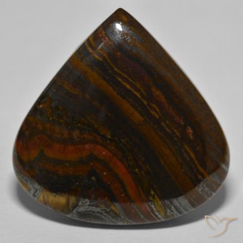 66.44ct طبيعي بنى الجوزية مصفوفة عين النمر, شكل الكمثرى, غير شفاف