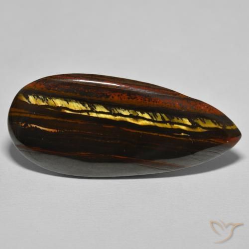 46.64ct طبيعي بنى دافئ مصفوفة عين النمر, شكل الكمثرى, غير شفاف