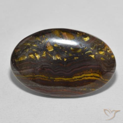 28.89ct طبيعي متعدد الألوان مصفوفة عين النمر, بيضوي, غير شفاف