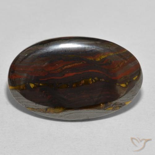 24.74ct طبيعي متعدد الألوان مصفوفة عين النمر, بيضوي, غير شفاف