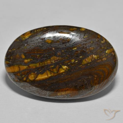55.99ct طبيعي بنى دافئ مصفوفة عين النمر, بيضوي, غير شفاف