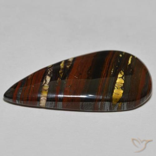 مصفوفة عين النمر Medium Dark-Brown طبيعي، شكل الكمثرى، 39.26 قيراط، غير شفاف