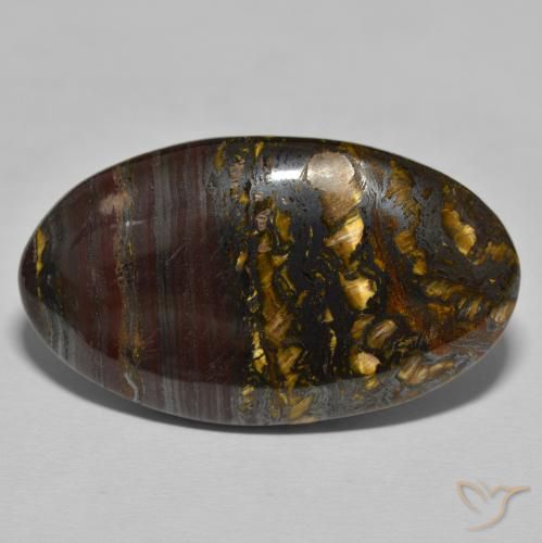 45.78ct طبيعي بنى دافئ مصفوفة عين النمر, بيضوي, غير شفاف