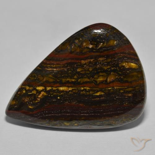 52.44ct طبيعي بنى الجوزية مصفوفة عين النمر, شكل الكمثرى, غير شفاف