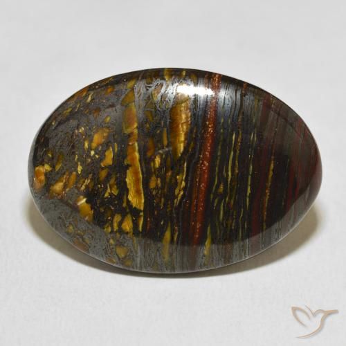 30.98ct طبيعي متعدد الألوان مصفوفة عين النمر, بيضوي, غير شفاف