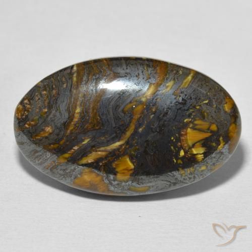 28.53ct طبيعي متعدد الألوان مصفوفة عين النمر, بيضوي, غير شفاف