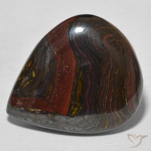 21.77ct طبيعي متعدد الألوان مصفوفة عين النمر, شكل الكمثرى, غير شفاف