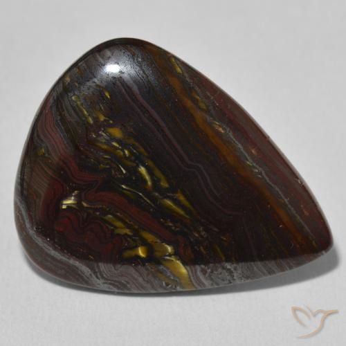 22.93ct طبيعي متعدد الألوان مصفوفة عين النمر, شكل الكمثرى, غير شفاف, Photo A