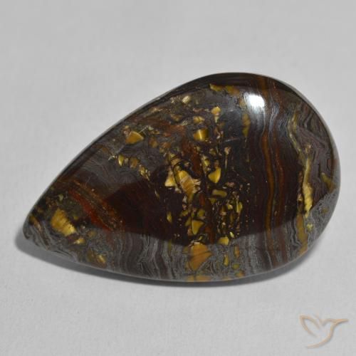 46.57ct طبيعي متعدد الألوان مصفوفة عين النمر, شكل الكمثرى, غير شفاف