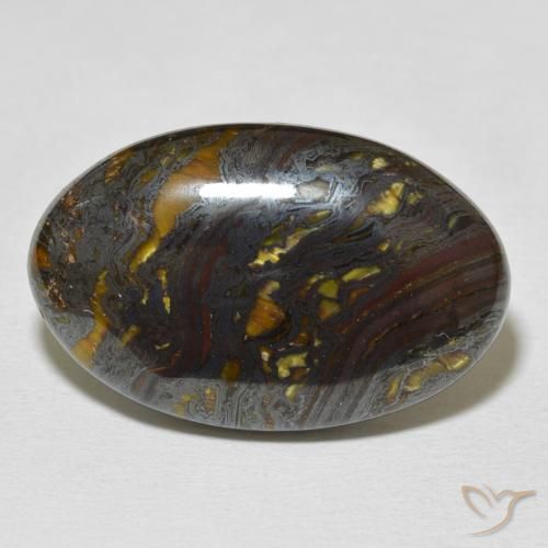 26.41ct طبيعي متعدد الألوان مصفوفة عين النمر, بيضوي, غير شفاف