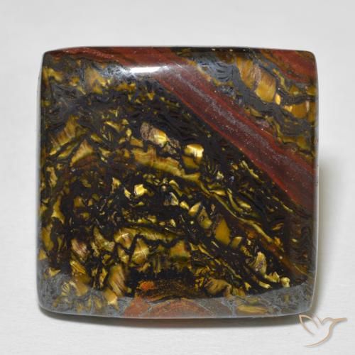 41.55ct طبيعي متعدد الألوان مصفوفة عين النمر, مربع, غير شفاف