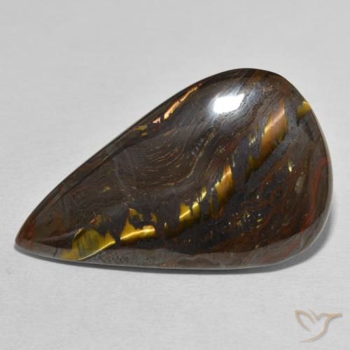 38.25ct طبيعي متعدد الألوان مصفوفة عين النمر, شكل الكمثرى, غير شفاف