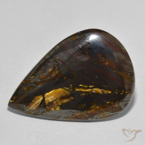 39.31ct طبيعي متعدد الألوان مصفوفة عين النمر, شكل الكمثرى, غير شفاف