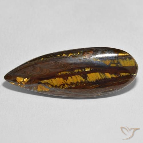 27.49ct طبيعي متعدد الألوان مصفوفة عين النمر, شكل الكمثرى, غير شفاف