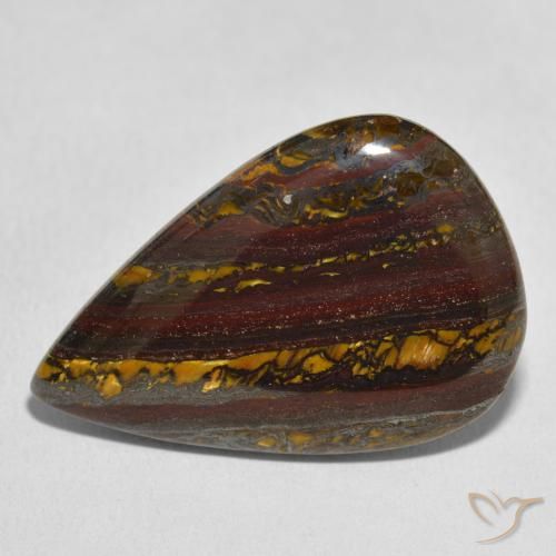 26.73ct طبيعي متعدد الألوان مصفوفة عين النمر, شكل الكمثرى, غير شفاف