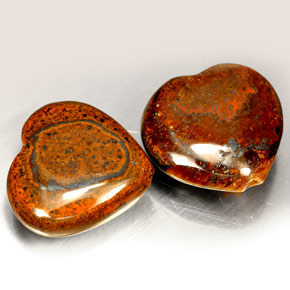 أحجار عين النمر متعدد الألوان طبيعية، شكل القلب، غير شفاف، وزنها  قيراط