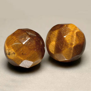 Tiger's Eye طبيعي بلون بني ذهبي، وزن ‎‎ قيراط، شكل كرة / كروي، مقاس ‎10.34‎ مم