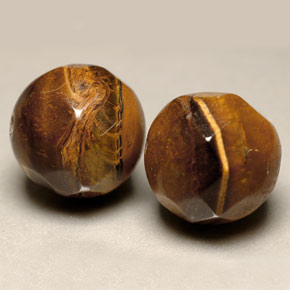 Tiger's Eye طبيعي بلون بني ذهبي، وزن ‎‎ قيراط، شكل كرة / كروي، مقاس ‎10.61‎ مم