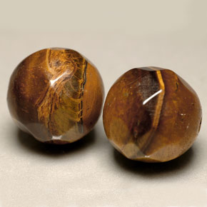 Tiger's Eye طبيعي بلون بني ذهبي، وزن ‎‎ قيراط، شكل كرة / كروي، مقاس ‎10.61‎ مم