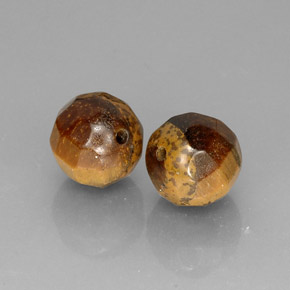 Tiger's Eye طبيعي بلون بني ذهبي، وزن ‎‎ قيراط، شكل كرة / كروي، مقاس ‎10.5x10.3‎ مم