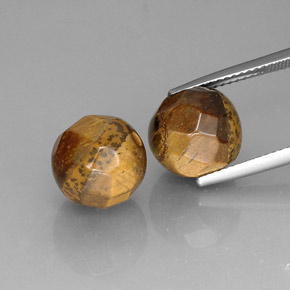 Tiger's Eye طبيعي بلون بني ذهبي، وزن ‎‎ قيراط، شكل كرة / كروي، مقاس ‎10.5x10.3‎ مم
