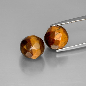 Tiger's Eye طبيعي بلون بني ذهبي، وزن ‎‎ قيراط، شكل كرة / كروي، مقاس ‎10.35‎ مم