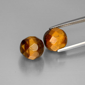 Tiger's Eye طبيعي بلون بني ذهبي، وزن ‎‎ قيراط، شكل كرة / كروي، مقاس ‎10.35‎ مم