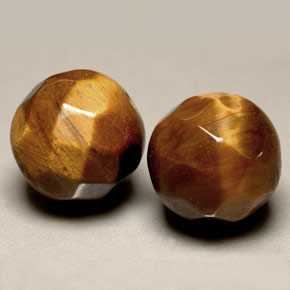 Tiger's Eye طبيعي بلون بني ذهبي، وزن ‎‎ قيراط، شكل كرة / كروي، مقاس ‎10.23‎ مم