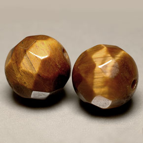 Tiger's Eye طبيعي بلون بني ذهبي، وزن ‎‎ قيراط، شكل كرة / كروي، مقاس ‎10.23‎ مم
