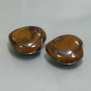 Tiger's Eye طبيعي بلون متعدد الألوان، وزن ‎‎ قيراط، شكل شكل القلب، مقاس ‎13.9x13.5‎ مم
