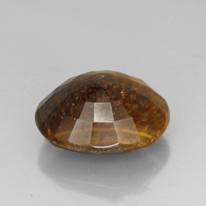 Tiger's Eye طبيعي بلون بني ذهبي، وزن ‎25.78‎ قيراط، شكل بيضاوى، مقاس ‎21.4x17.5‎ مم