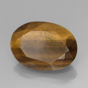 Tiger's Eye طبيعي بلون بني ذهبي، وزن ‎18.43‎ قيراط، شكل بيضاوى، مقاس ‎21.3x15.4‎ مم