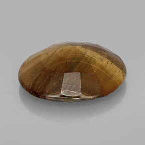 عين النمر ذهب البنى طبيعي، قصة بيضاوى، 16.94 قيراط، غير شفاف