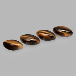 Tiger's Eye طبيعي بلون بني ذهبي، وزن ‎‎ قيراط، شكل ماركيز، مقاس ‎12.1x6.2‎ مم