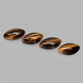 Tiger's Eye طبيعي بلون بني ذهبي، وزن ‎‎ قيراط، شكل ماركيز، مقاس ‎12.1x6.2‎ مم
