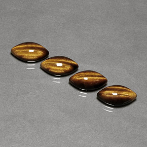 Tiger's Eye طبيعي بلون بني ذهبي، وزن ‎‎ قيراط، شكل ماركيز، مقاس ‎12x6.1‎ مم