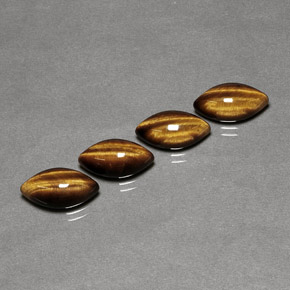 Tiger's Eye طبيعي بلون بني ذهبي، وزن ‎‎ قيراط، شكل ماركيز، مقاس ‎12x6.1‎ مم