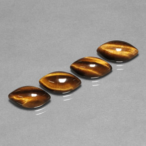 Tiger's Eye طبيعي بلون بني ذهبي، وزن ‎‎ قيراط، شكل ماركيز، مقاس ‎12x6.1‎ مم