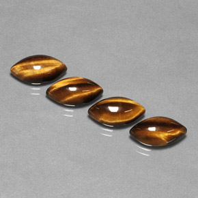 Tiger's Eye طبيعي بلون بني ذهبي، وزن ‎‎ قيراط، شكل ماركيز، مقاس ‎12x6.1‎ مم