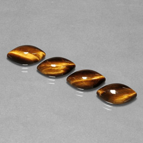 Tiger's Eye طبيعي بلون بني ذهبي، وزن ‎‎ قيراط، شكل ماركيز، مقاس ‎12x6.1‎ مم