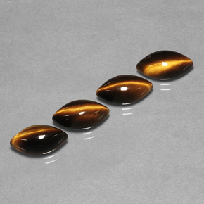 Tiger's Eye طبيعي بلون بني ذهبي، وزن ‎‎ قيراط، شكل ماركيز، مقاس ‎12x6.1‎ مم