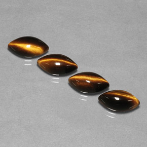 Tiger's Eye طبيعي بلون بني ذهبي، وزن ‎‎ قيراط، شكل ماركيز، مقاس ‎12x6.1‎ مم